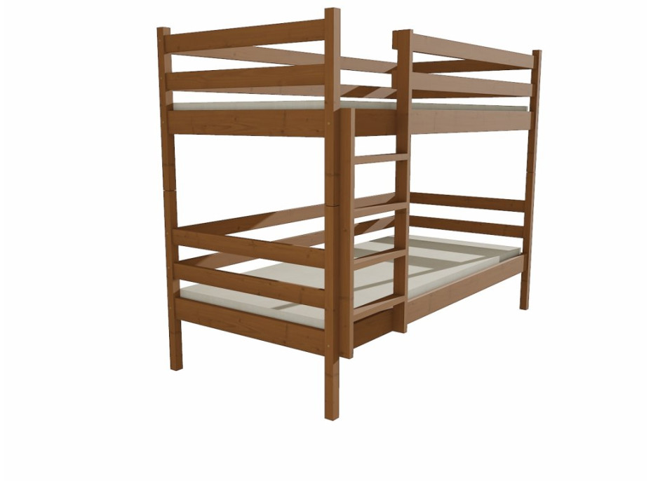 Dětská patrová postel z MASIVU 200x90cm bez šuplíku - PP008