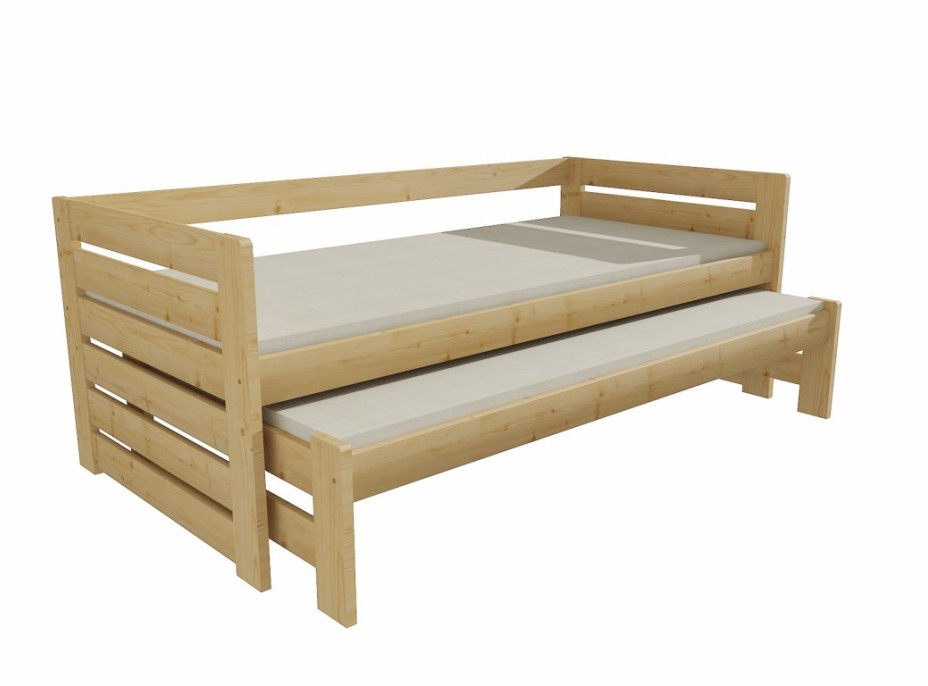 Dětská postel s výsuvnou přistýlkou z MASIVU 200x90cm SE ŠUPLÍKY - DPV011