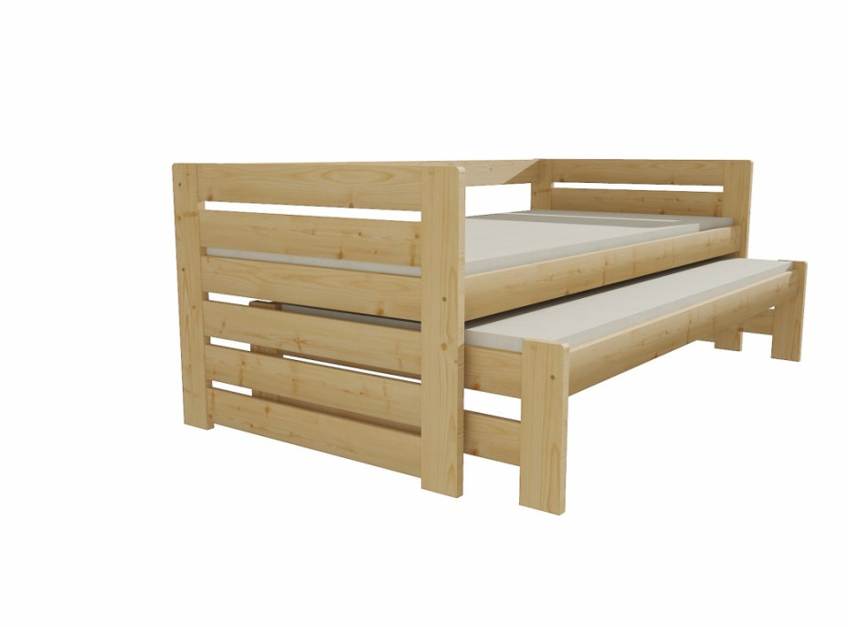 Dětská postel s výsuvnou přistýlkou z MASIVU 200x90cm bez šuplíku - DPV011