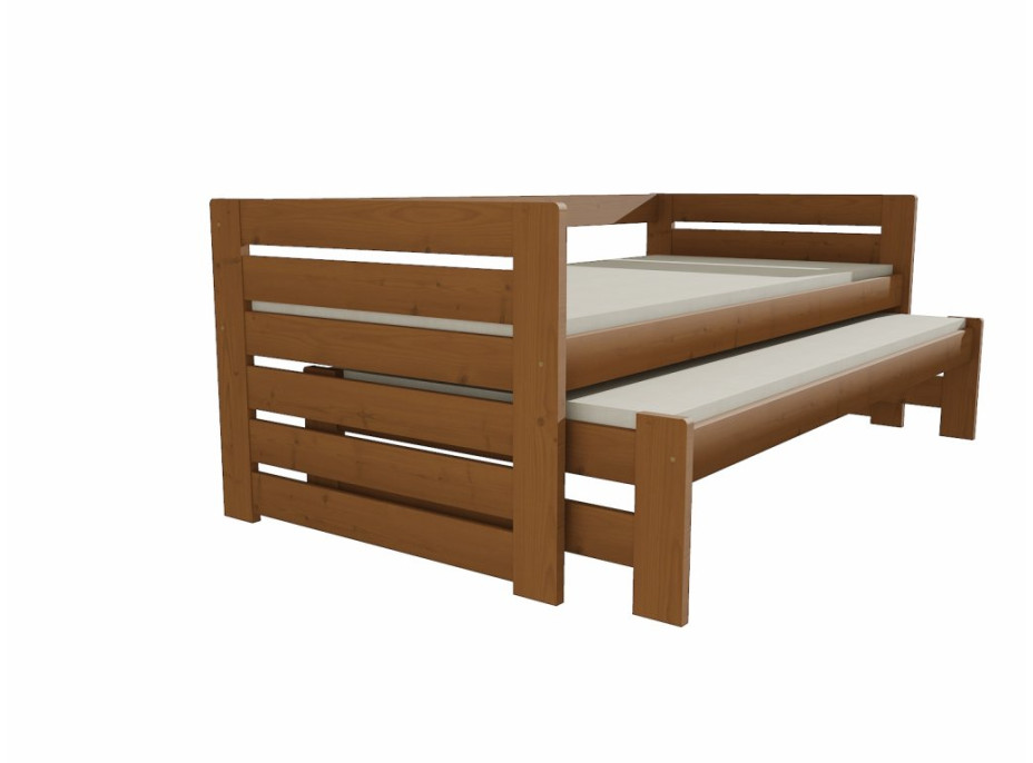 Dětská postel s výsuvnou přistýlkou z MASIVU 200x90cm bez šuplíku - DPV011