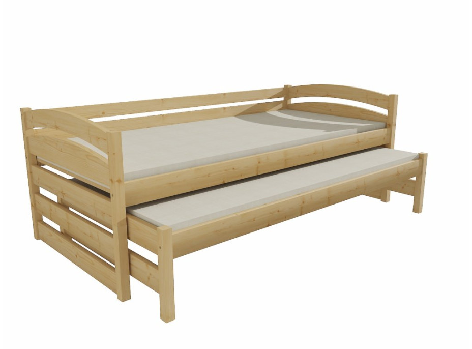 Dětská postel s výsuvnou přistýlkou z MASIVU 200x90cm SE ŠUPLÍKY - DPV012