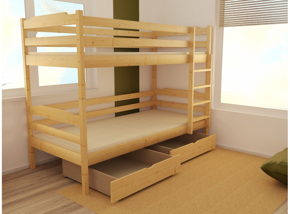 Dětská patrová postel z MASIVU 200x80cm bez šuplíku - PP012