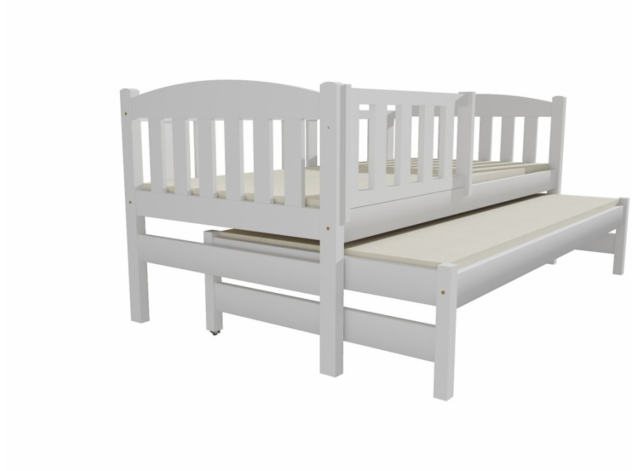 Dětská postel s výsuvnou přistýlkou z MASIVU 180x80cm SE ŠUPLÍKY - DPV013