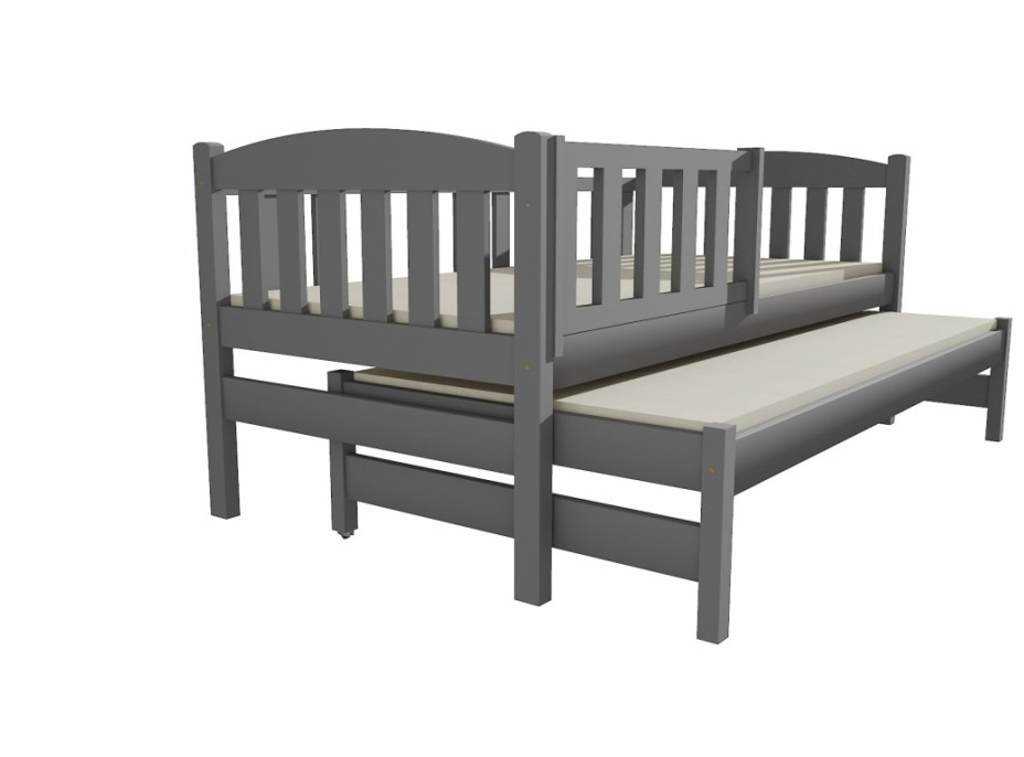 Dětská postel s výsuvnou přistýlkou z MASIVU 200x90cm bez šuplíku - DPV013