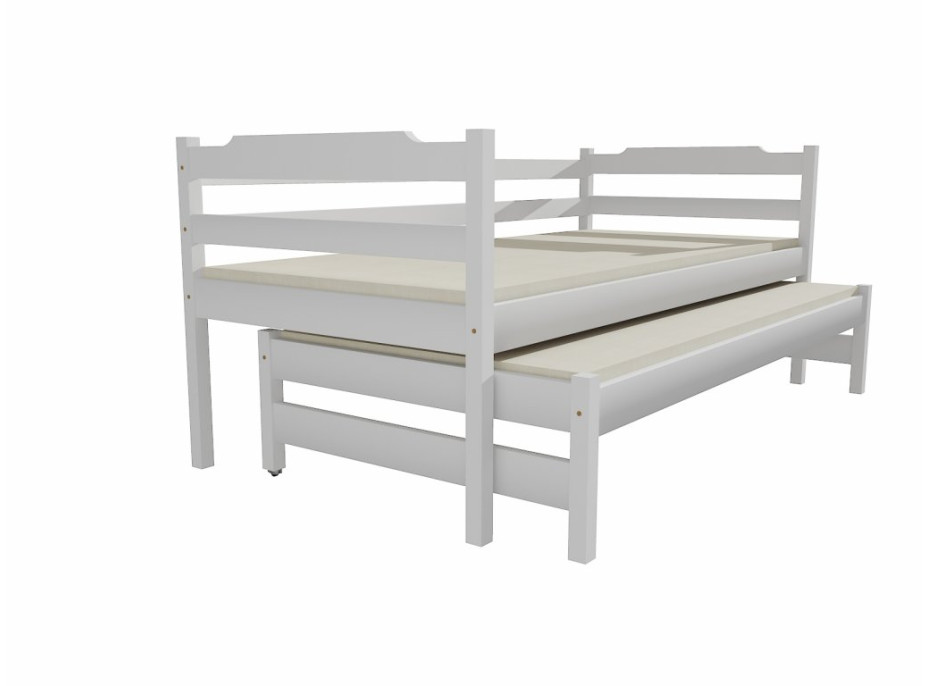 Dětská postel s výsuvnou přistýlkou z MASIVU 200x80cm SE ŠUPLÍKY - DPV014