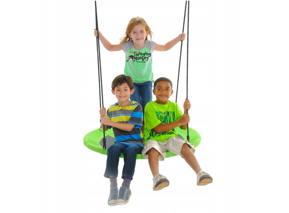 Dětská houpačka - kruh "čapí hnízdo" - 100 cm - zelené