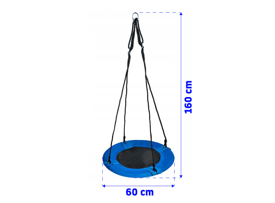 Dětská houpačka - kruh "čapí hnízdo" - 60 cm - modré