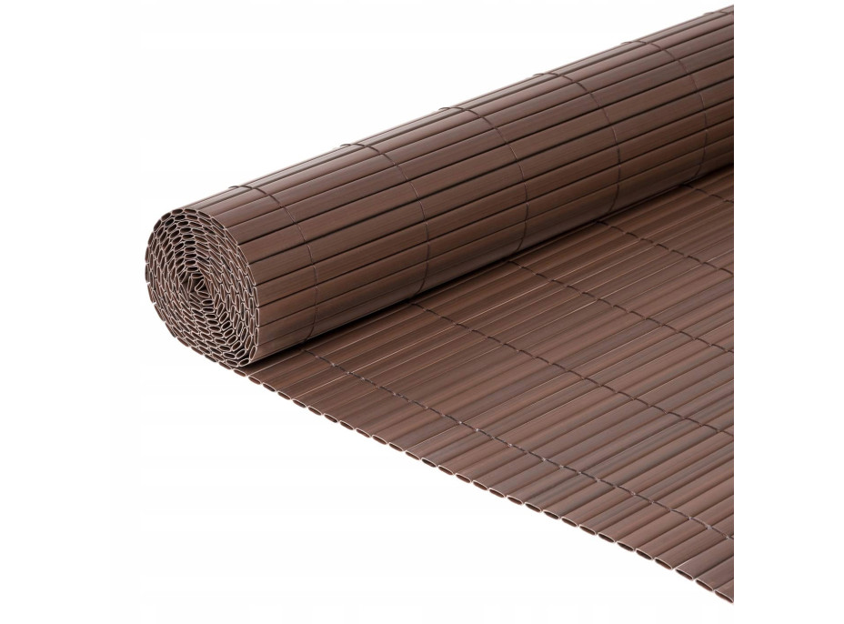 Clona na plot - imitace bambusu - 100x300 cm hnědá
