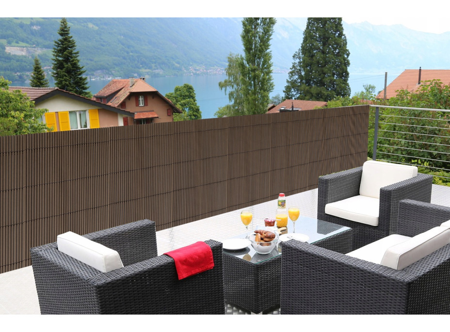 Clona na plot - imitace bambusu - 100x300 cm hnědá