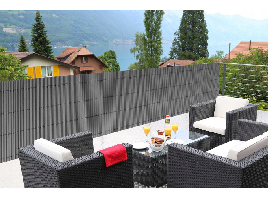 Clona na plot - imitace bambusu - 100x500 cm tmavě šedá