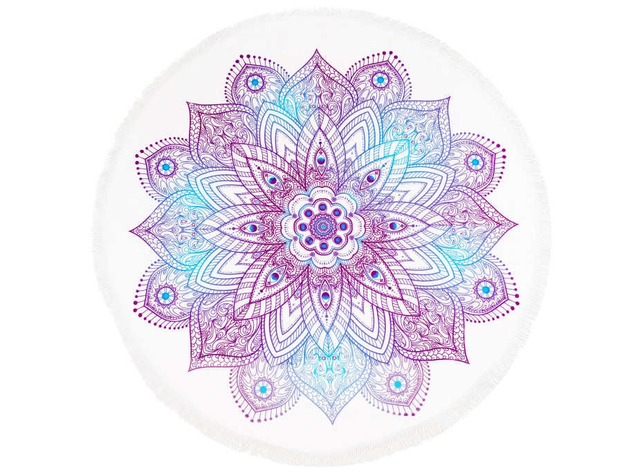 Kulatá plážová osuška MANDALA - 150 cm