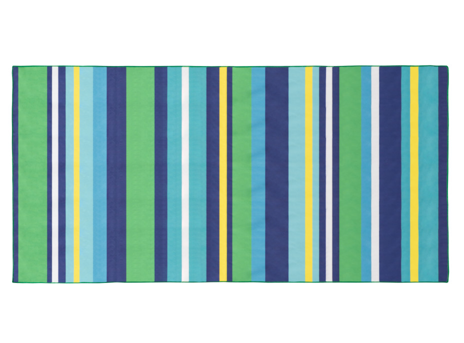 Plážová osuška STRIPES - 87x170 cm - modrá/zelená/žlutá