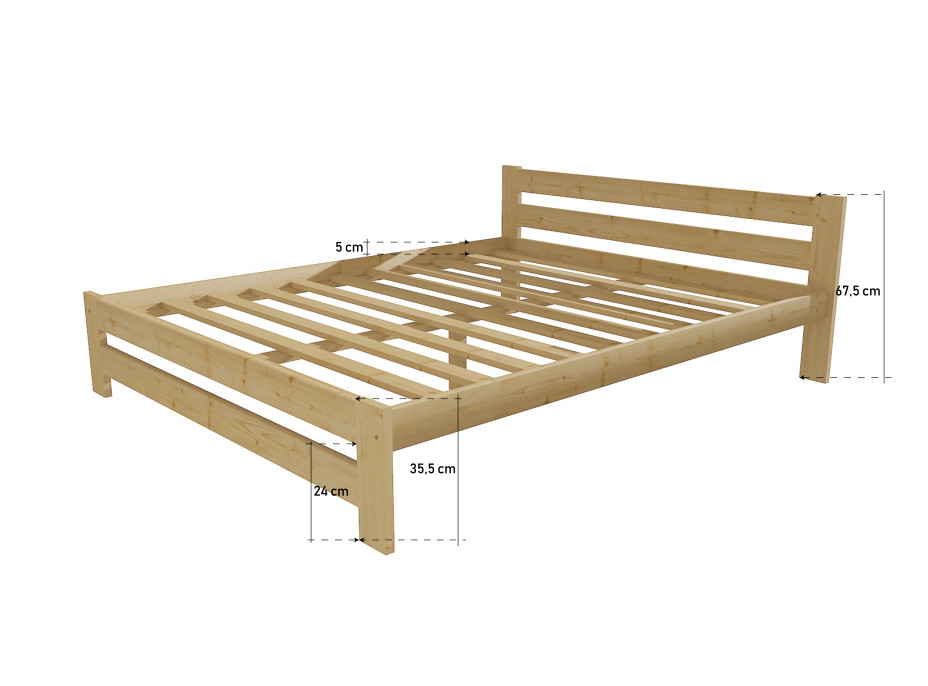 Postel z masivu 200x140 cm - MK5B
