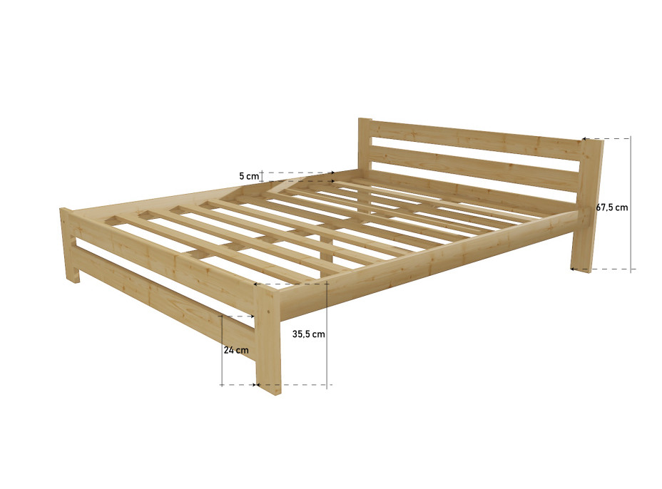 Postel z masivu 200x200 cm - MK5B