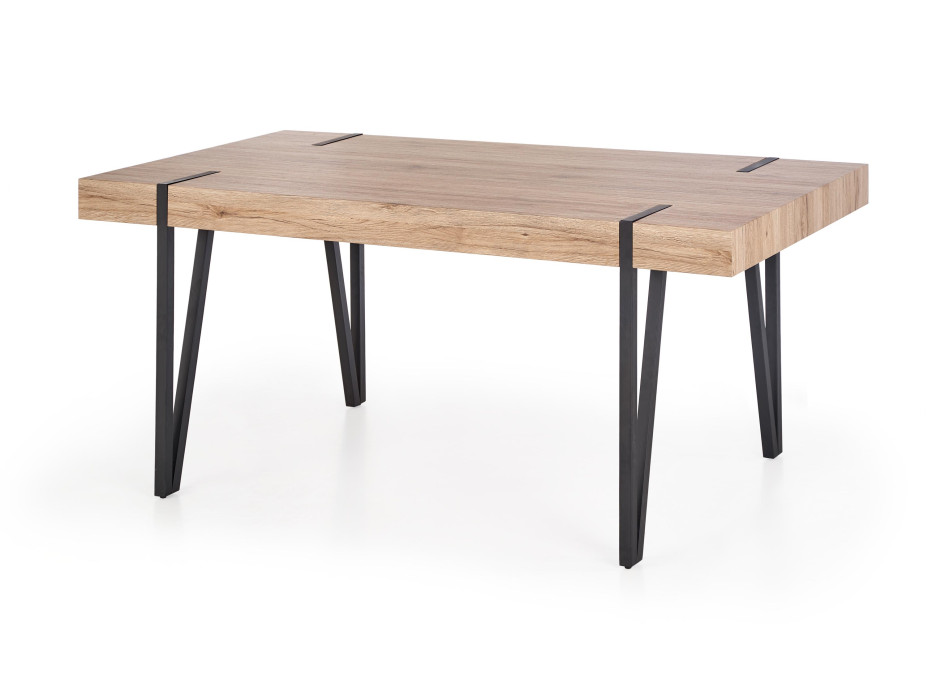 Jídelní stůl JOHAN - 170x90x76 cm - dub san remo + černá