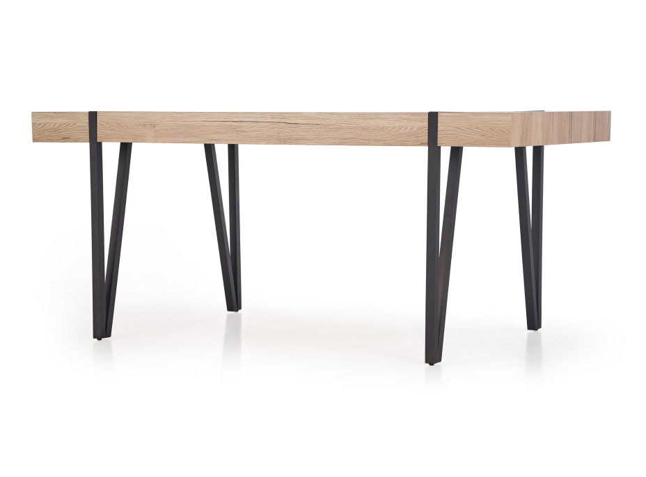 Jídelní stůl JOHAN - 170x90x76 cm - dub san remo + černá