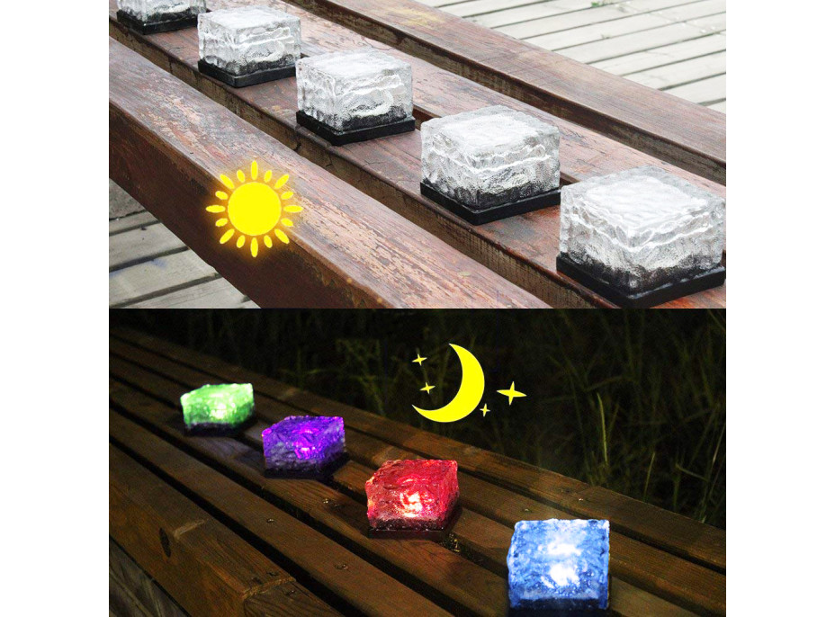 Dekorativní LED RGB skleněná kostka
