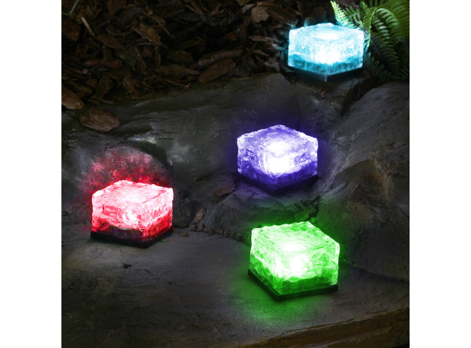 Dekorativní LED RGB skleněná kostka