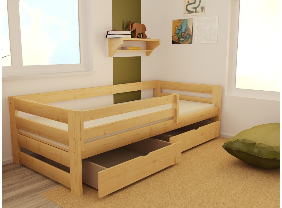 Dětská postel z MASIVU 180x80 cm SE ŠUPLÍKY - DP025