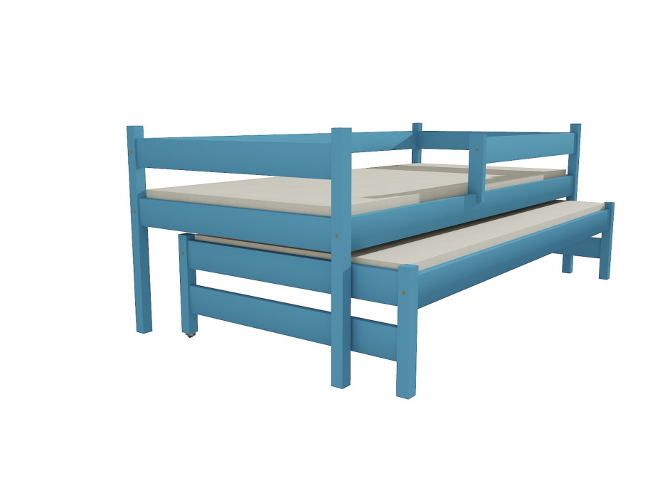 Dětská postel s výsuvnou přistýlkou z MASIVU 180x80cm SE ŠUPLÍKY - DPV017