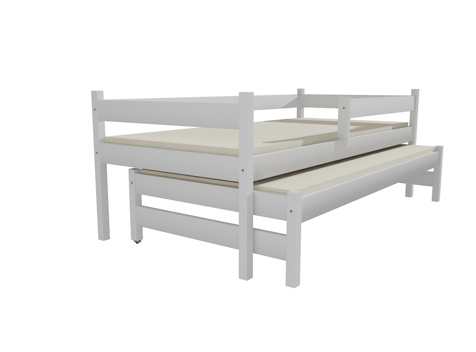 Dětská postel s výsuvnou přistýlkou z MASIVU 200x90cm SE ŠUPLÍKY - DPV017