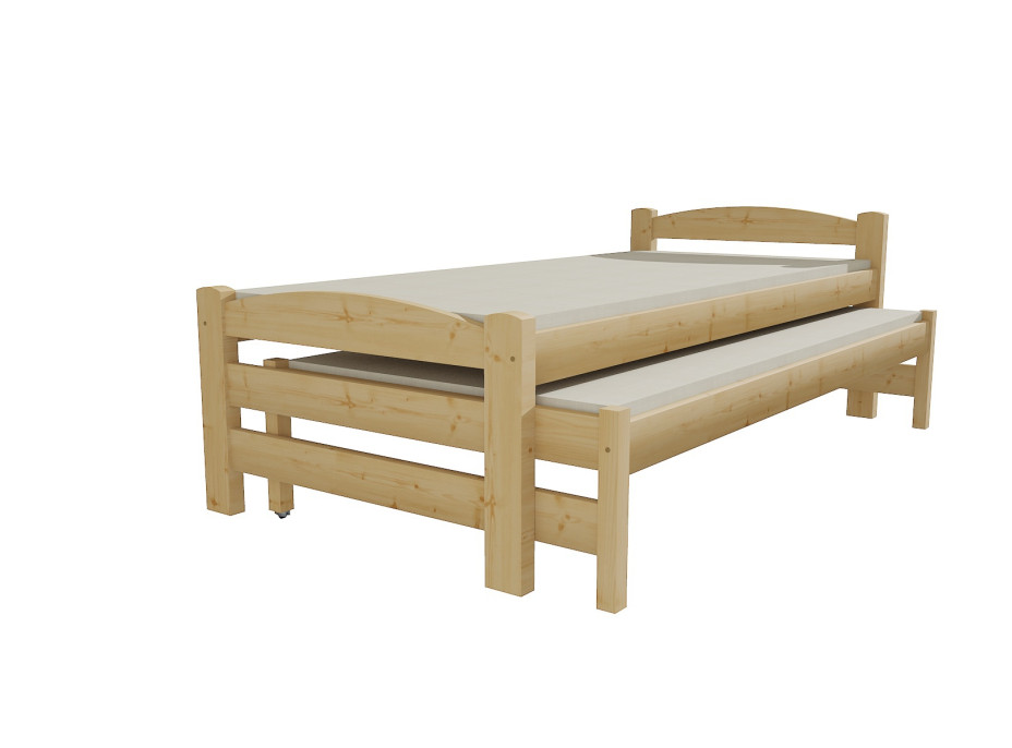 Dětská postel s výsuvnou přistýlkou z MASIVU 200x90cm bez šuplíku - DPV025