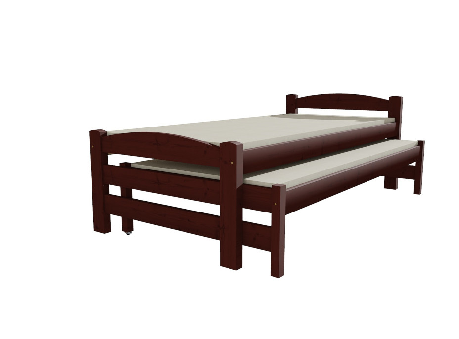 Dětská postel s výsuvnou přistýlkou z MASIVU 200x90cm bez šuplíku - DPV025