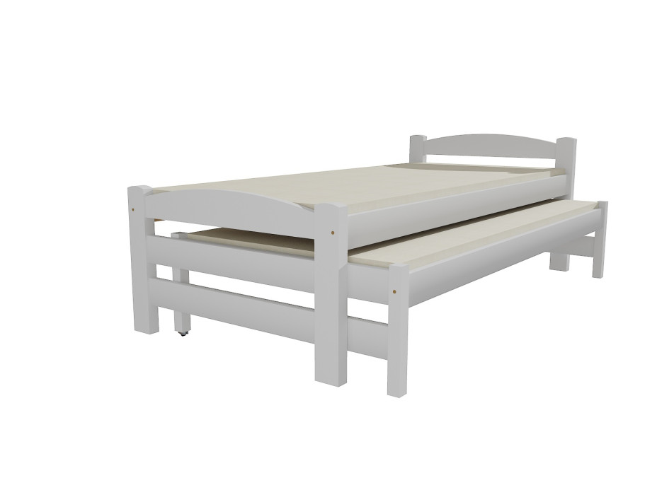 Dětská postel s výsuvnou přistýlkou z MASIVU 200x80cm bez šuplíku - DPV025