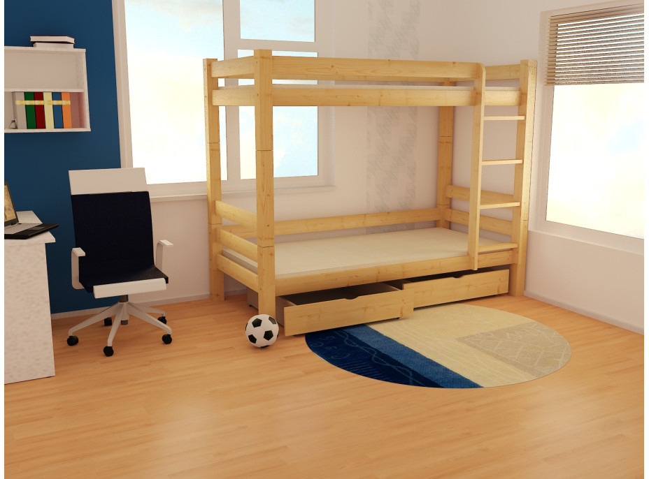 Dětská patrová postel z masivu ROBUST 8X8 3B 200x80 cm