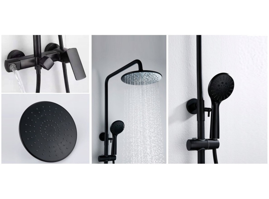 Sprchová souprava MAXMAX Rea ROGER s výtokem do vany - černá