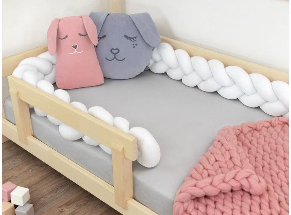 Chránič na dětskou postel pletený do copu JERSEY - bílý