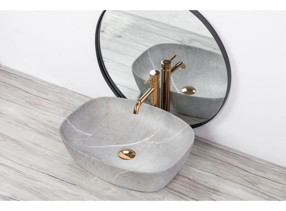 Keramické umyvadlo MAXMAX Rea FREJA - šedé - imitace kamene