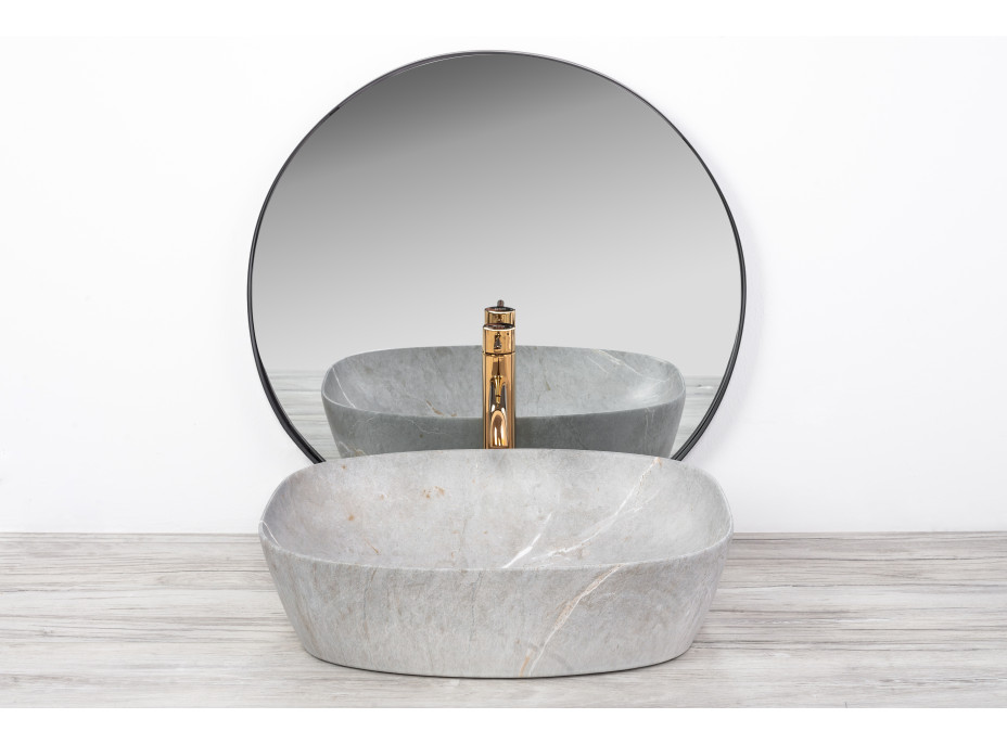 Keramické umyvadlo MAXMAX Rea FREJA - šedé - imitace kamene