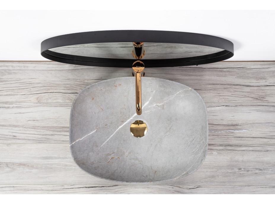 Keramické umyvadlo MAXMAX Rea FREJA - šedé - imitace kamene