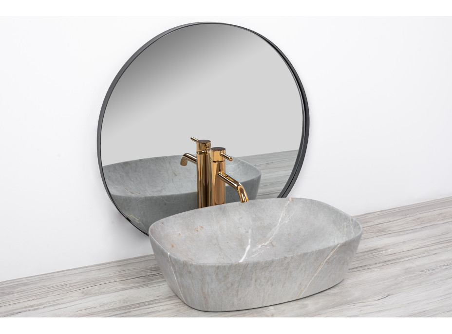 Keramické umyvadlo MAXMAX Rea FREJA - šedé - imitace kamene