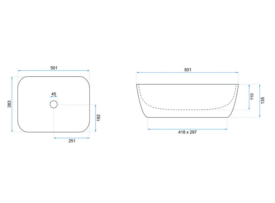 Keramické umyvadlo MAXMAX Rea FREJA - šedé - imitace kamene
