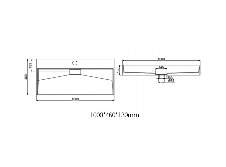 Umyvadlo z litého mramoru MAXMAX Rea GOYA 100 cm