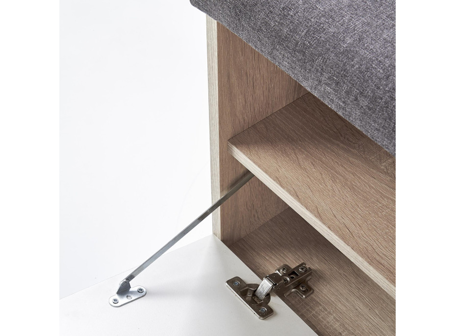 Botník LINA se sedákem - bílá/dub sonoma