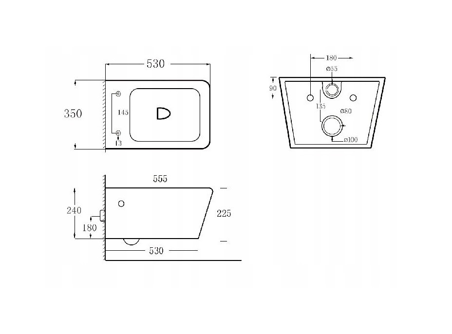 Závěsné WC RIMLESS YORK SLIM, 30114000