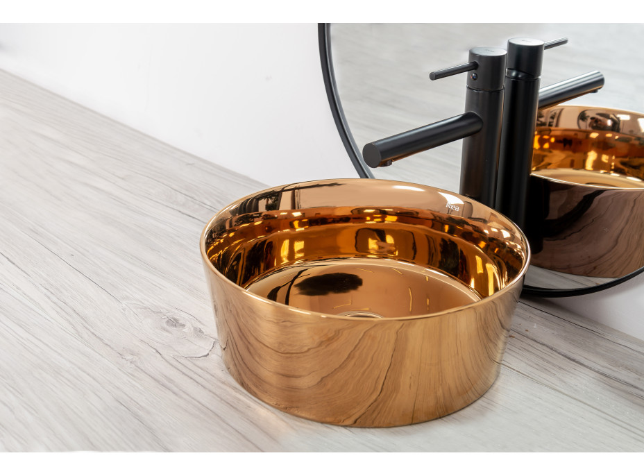 Keramické umyvadlo MAXMAX Rea IDA - Rose gold zlaté