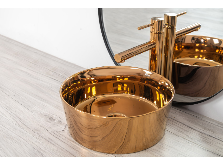 Keramické umyvadlo MAXMAX Rea IDA - Rose gold zlaté