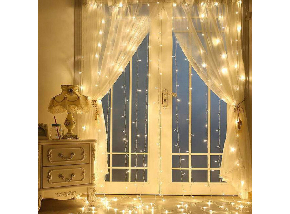 Vánoční svítící 300 LED závěs 3x3m