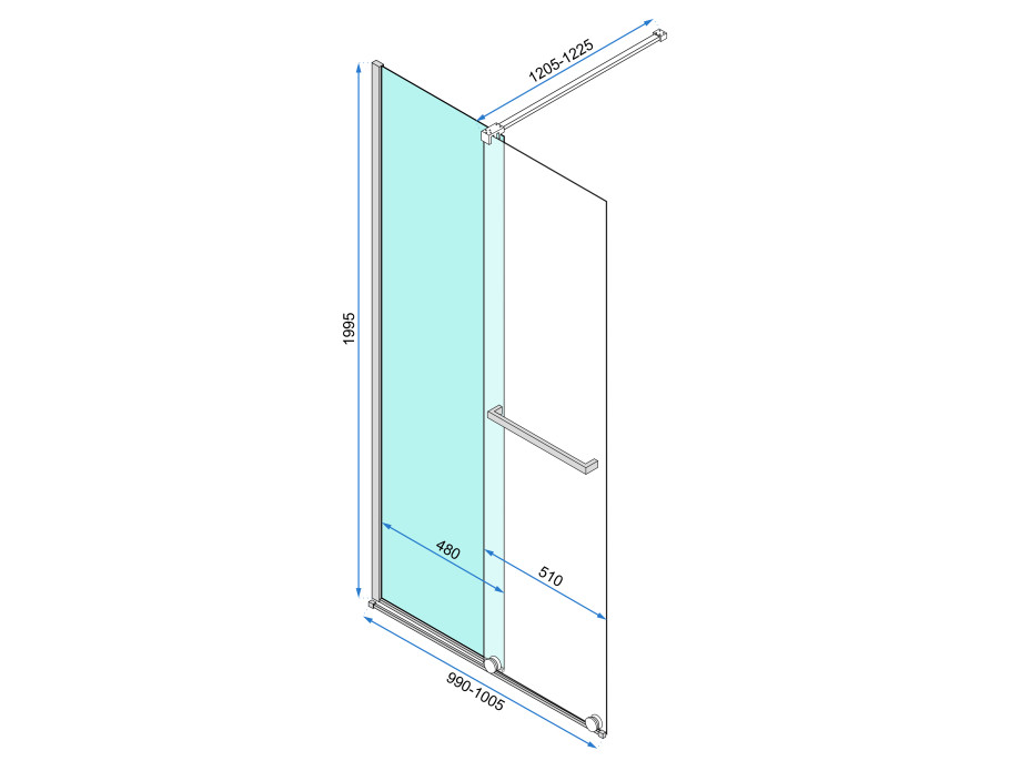 Sprchová zástěna se dveřmi MAXMAX Rea CORTIS 100 cm