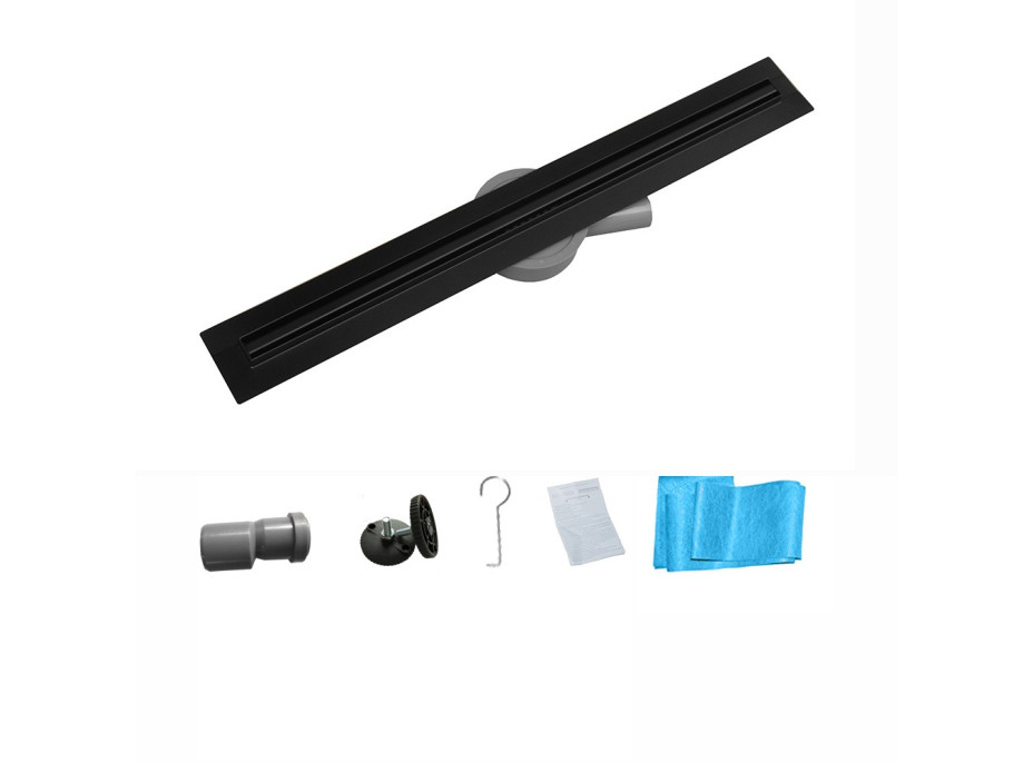Sprchový žlab MAXMAX Mexen FLAT 360 SLIM - černý, 1741060