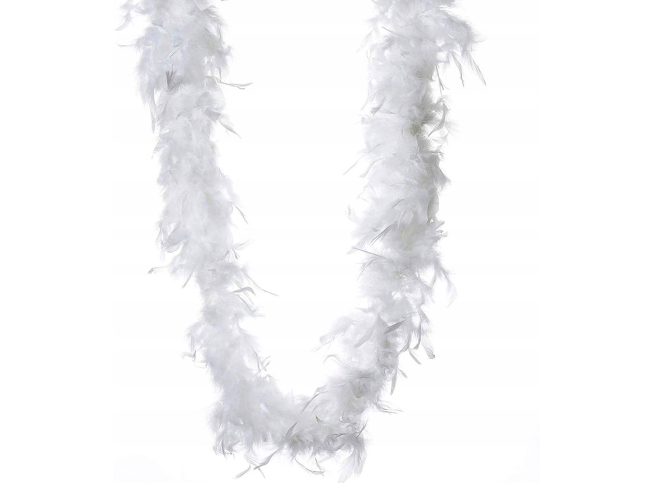 Girlanda peříčka 180 cm - bílá