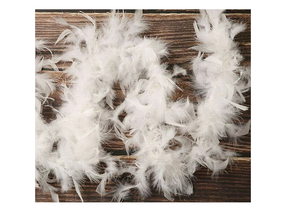 Girlanda peříčka 180 cm - bílá