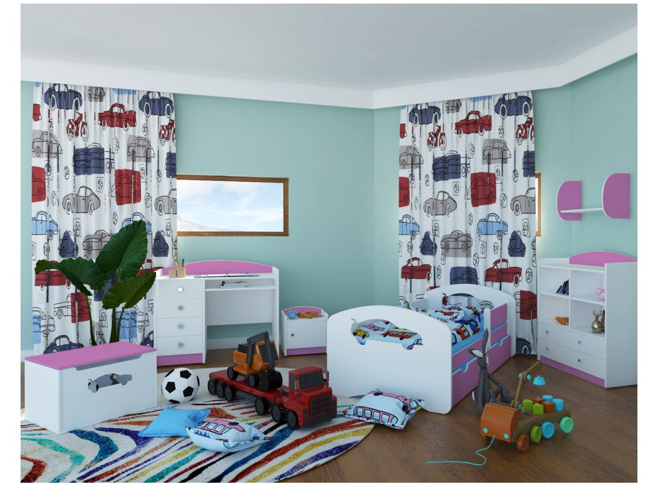 Dětská postel se šuplíkem 180x90 cm s výřezem AUTÍČKO + matrace ZDARMA!