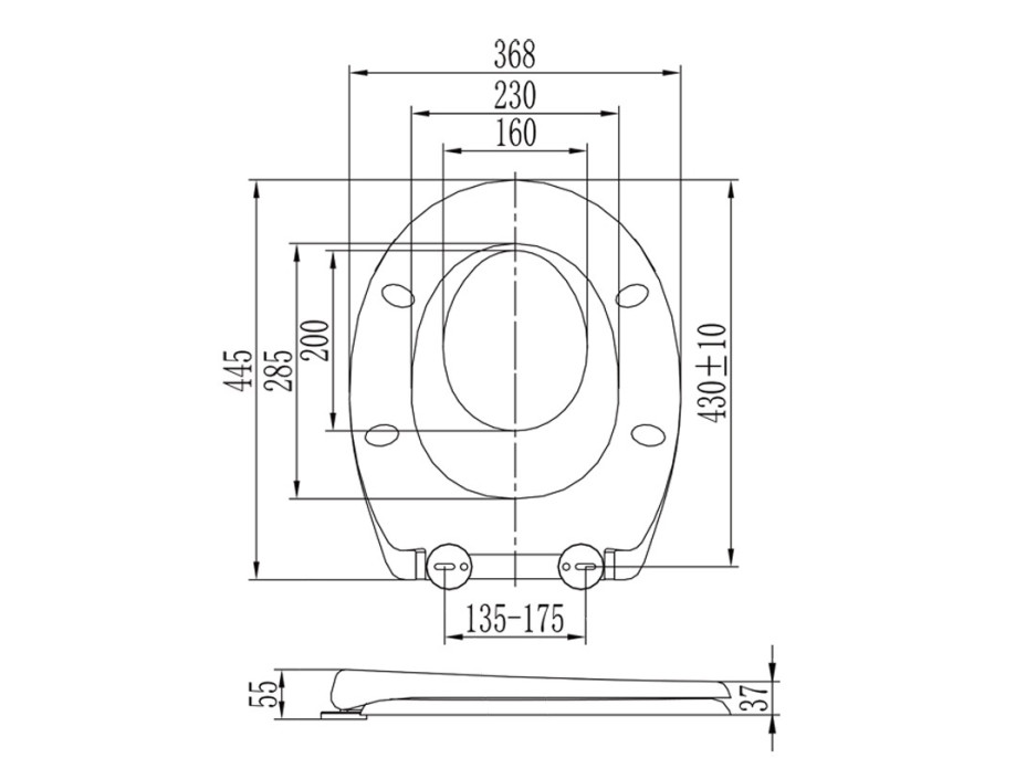 Samozavírací BABY WC sedátko, duroplast, bílé, s odnímatelnou dětskou vložkou a panty