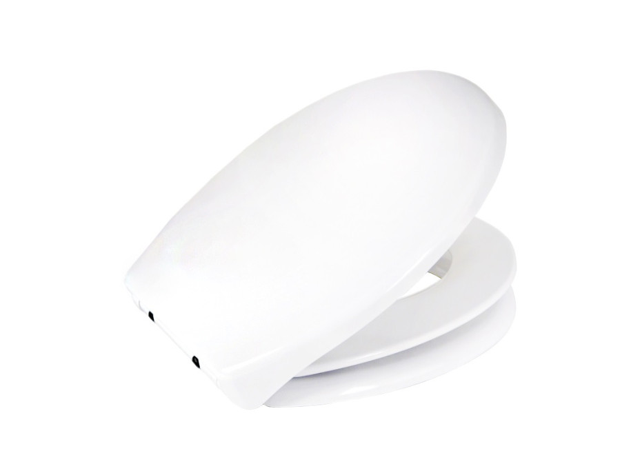 Samozavírací BABY WC sedátko, duroplast, bílé, s odnímatelnou dětskou vložkou a panty