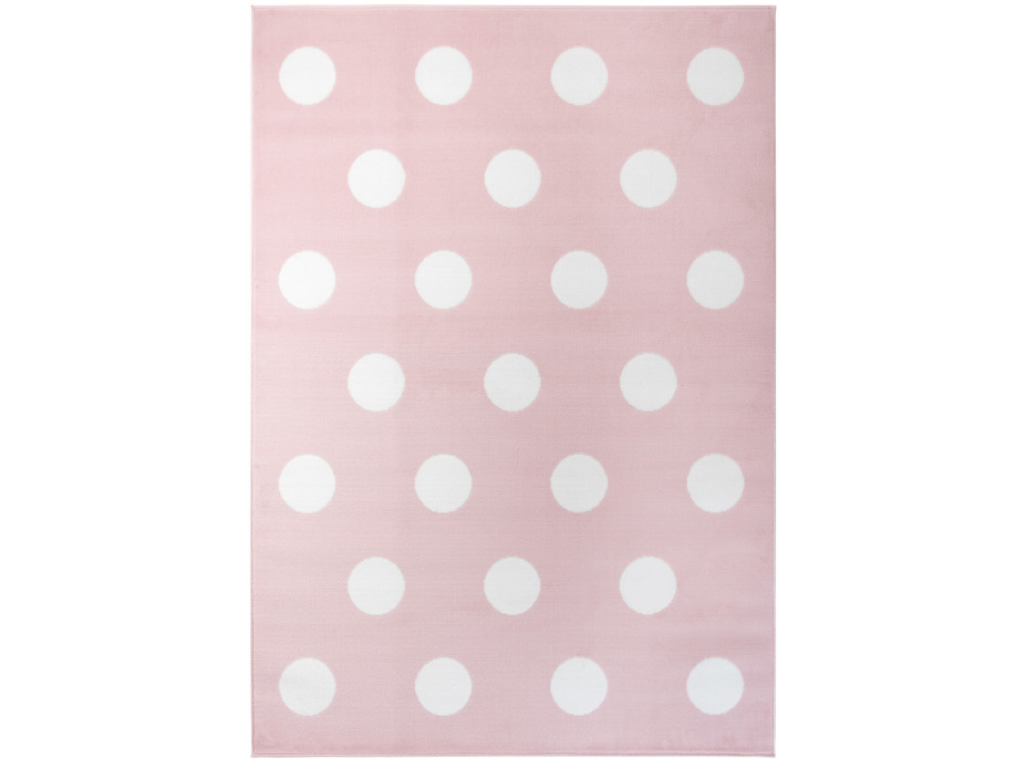 Dětský koberec PASTEL puntíky - růžový - 120x170 cm